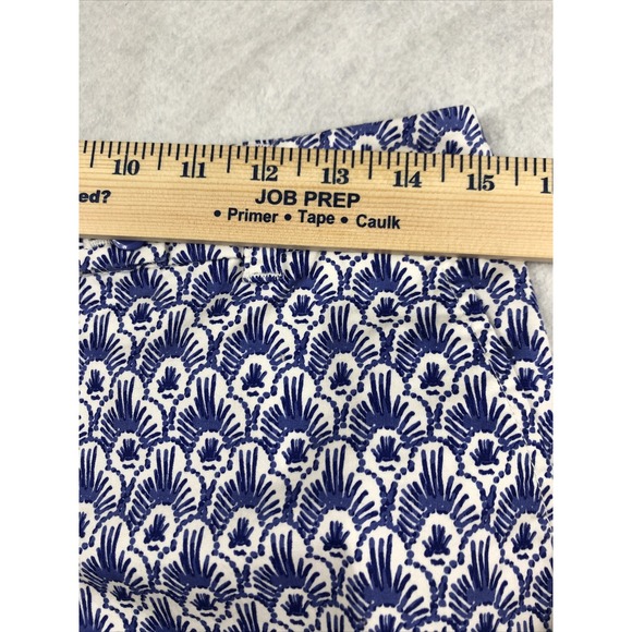 Vineyard Vines White Blue Print Shorts Whale Logo Cotton Stretch Women's Size 0 - Picture 5 of 7